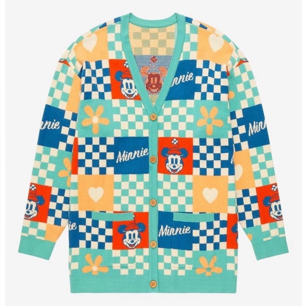 Disney Minnie Mouse Checkered Patchwork Cardigan